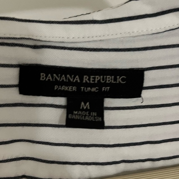 Banana Republic Parker tunic fit striped long sleeve button down size Medium - Picture 2 of 5